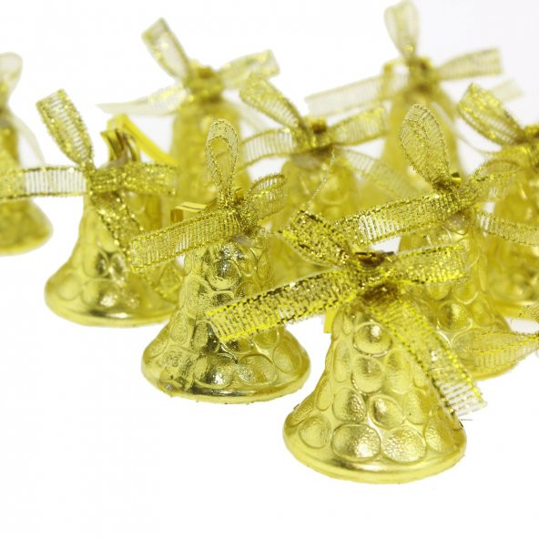 12 Adet 3,5X3,5cm Plastik Çan Ağaç Süsü - 2