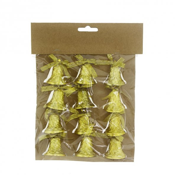 12 Adet 3,5X3,5cm Plastik Çan Ağaç Süsü - 4
