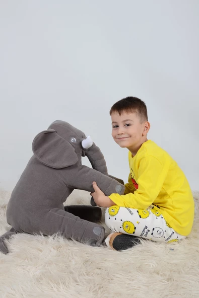 Çocuklara Özel 90 cm Uyku Arkadaşım Uyku Fili - 5