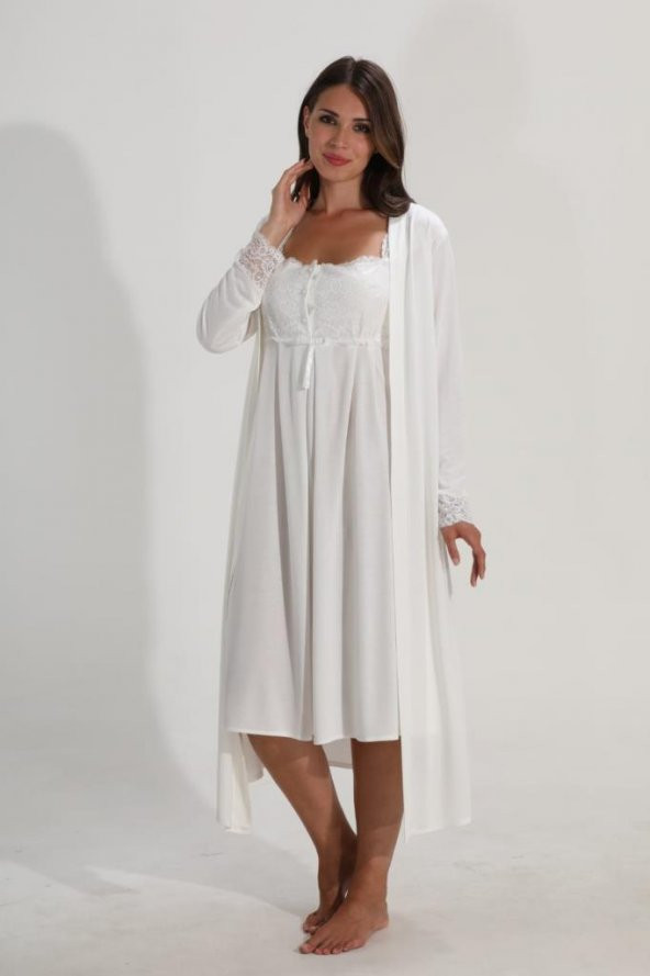 Nehirsel 2092 Hamile Lohusa Gecelik Sabahlık Takımı - 3