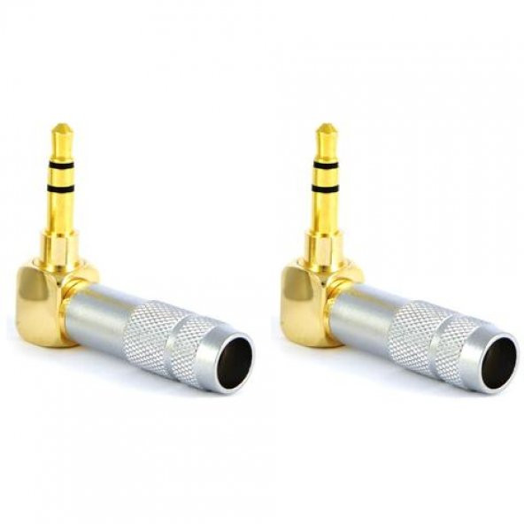 3.5 mm TRS Stereo 90 Derece Kaliteli Erkek Jack - 4