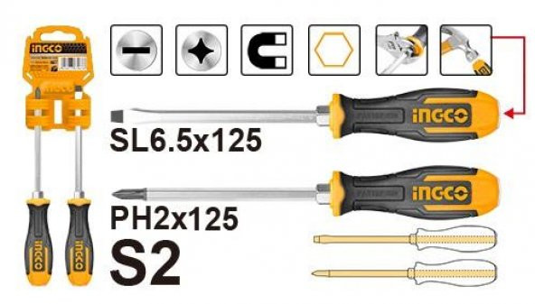 İngco Endüstriyel 2Li Darbeli Tornavida Seti HSGT680208