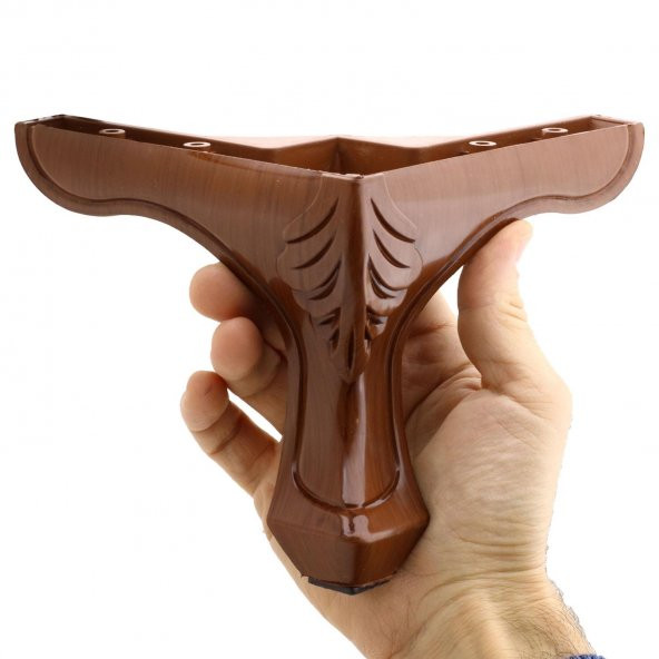 Mobilya Kanepe Koltuk Ayağı Kahverengi Ahşap Desenli Baza Ayak 14 cm (4 ADET) - 4