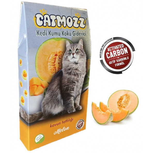 CatMozz Melon Aktif Karbonlu Kedi Kumu Kavunlu Koku Giderici Extra Koku Kontrolü Ve Topaklanma 30 Gr