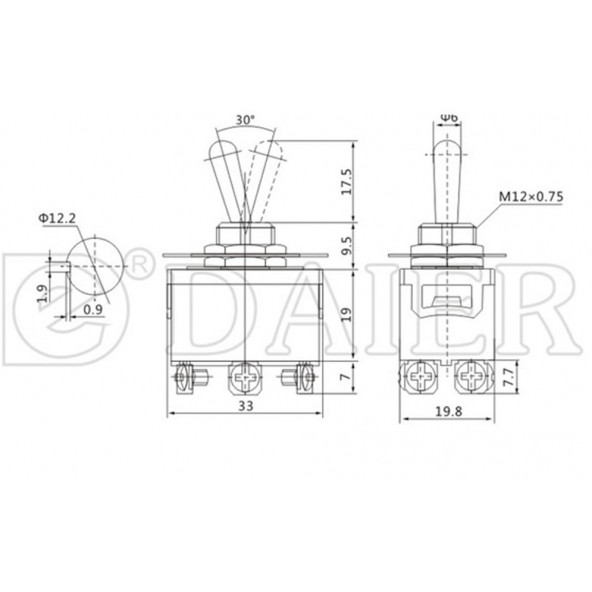 TOGGLE SWITCH BÜYÜK BOY ON-OFF 6P VİDALI - 2