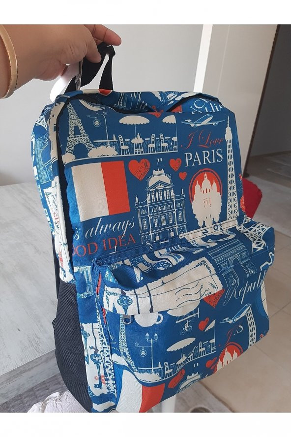 unisex desenli okul sırt çantası