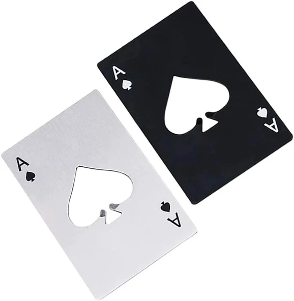 Valkyrie 2 Adet Poker Kart Paslanmaz Çelik Şişe Açacağı
