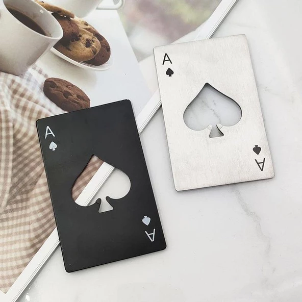 Valkyrie 2 Adet Poker Kart Paslanmaz Çelik Şişe Açacağı - 3