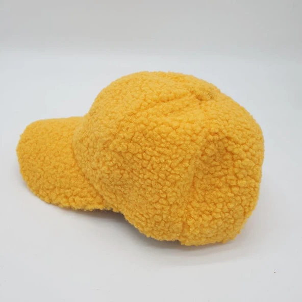 Sarı Renk Kıvırcık Kumaş Beyzbol Kep - 9