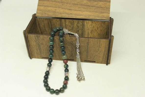 Kan Taşı Royal Tesbih 8mm Ahşap Kutulu - Resim 5