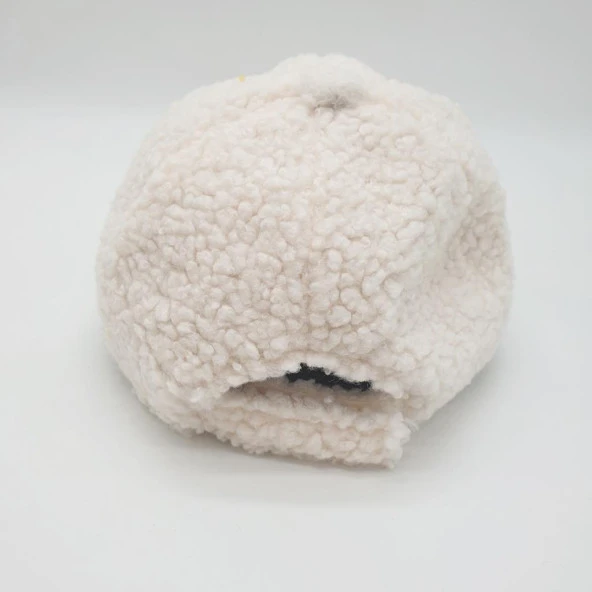 Beyaz Renk Kıvırcık Kumaş Beyzbol Kep - 11