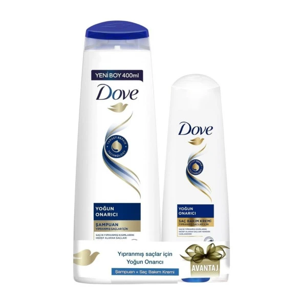 DOVE ŞAMPUAN 400ML YOĞUN ONARICI+SAÇ KREMİ 200ML