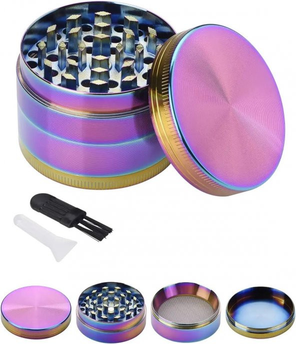 Valkyrie 40 Mm 4 Katmanlı Renkli Çinko Alaşım Herbal Grinder Baharat Bitki Ot Tütün Öğütücü - 8