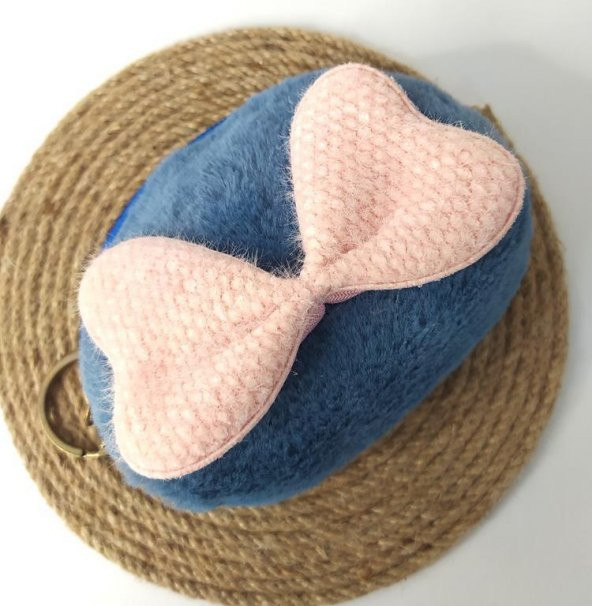 Cüzdan Fiyonk Renkli Peluş Bozuk Para Cüzdanı Makyaj Çantası Anahtarlık 13365 - 3