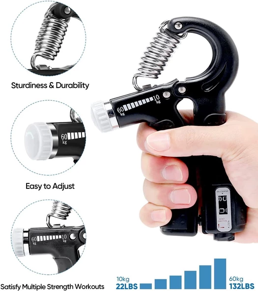 Valkyrie 5-60Kg El Parmak Bilek Güçlendirici Egzersiz Aleti 5li Set - 5