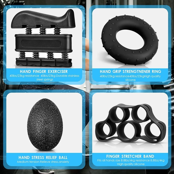 Valkyrie 5-60Kg El Parmak Bilek Güçlendirici Egzersiz Aleti 5li Set - 6