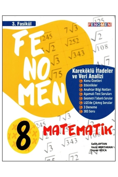 Fenomen 8. Sınıf Lgs Matematik 3. Fasikül Konu Özetli Soru Bankası ürün görseli
