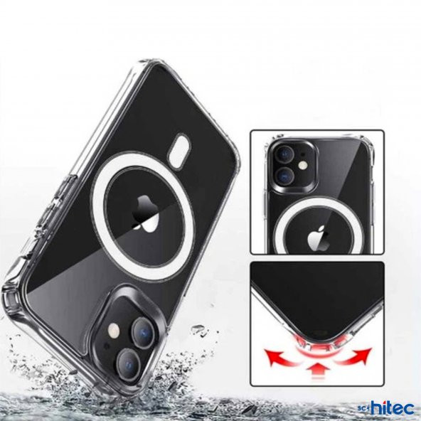 ScHitec İphone 14 Magsafe Özellikli Şeffaf Kılıf - Resim 5