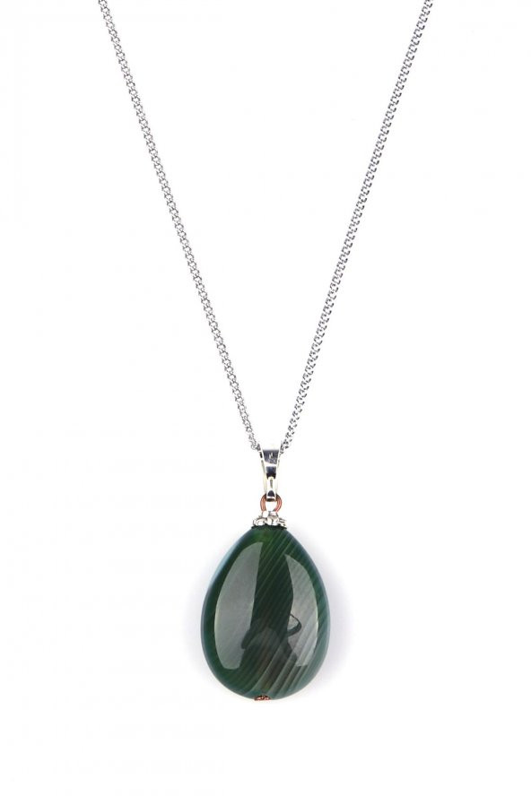 Akik Doğal Taş Damla Model Kolye ürün görseli