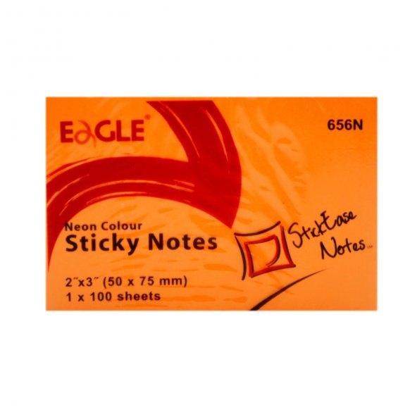 Eagle 50X75 Mm Neon R. Yapışkanlı Not Kağıdı 100 Yaprak Turuncu (656N-TRNC)