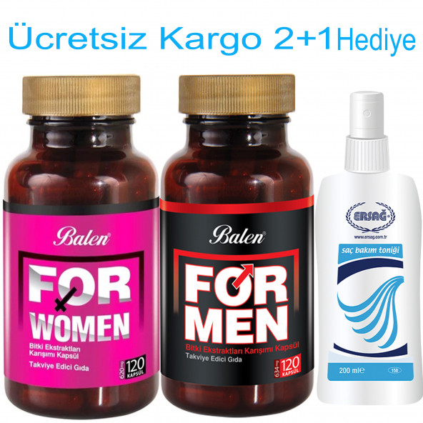 Balen For Men/ For Women Kapsül 120 Kapsül /Bayanlara ve Erkeklere özel bitkisel 2 kutu + 1 Hediye