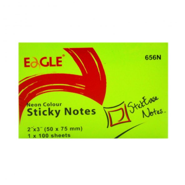 Eagle 50X75 Mm Neon R. Yapışkanlı Not Kağıdı 100 Yaprak Yeşil (656N-YSL)