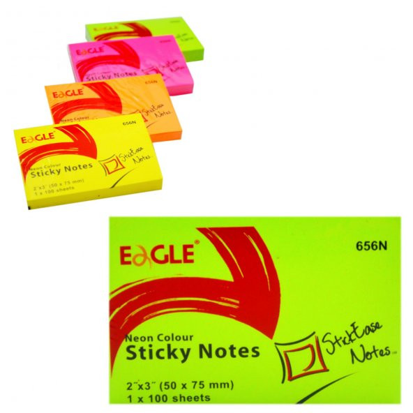 Eagle 50X75 Mm Neon R. Yapışkanlı Not Kağıdı 100 Yaprak Yeşil (656N-YSL) - 2
