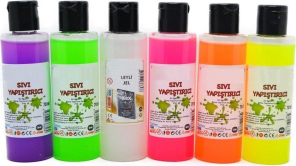 Hayal Sepeti Slime Jeli ve Boraks 5 Renk Slime Jeli + 70ML Sıvı Boraks Seti Slime Malzemesi - 2