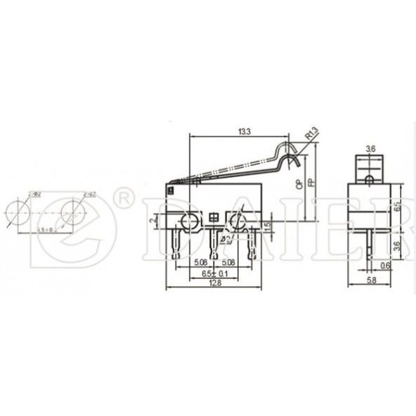 Micro Switch Mini Kıvrık Paletli KW10-Z3P - 2