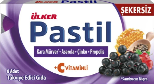 ÜLKER PASTİL 8Lİ 22.4GR KARAMÜRVER ASEROLA ÇİNKO PROPOLİS