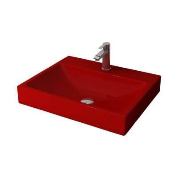 Bocchi Scala TezgahÜstü Lavabo 60x48 P Kırmızı 1077-019-0126