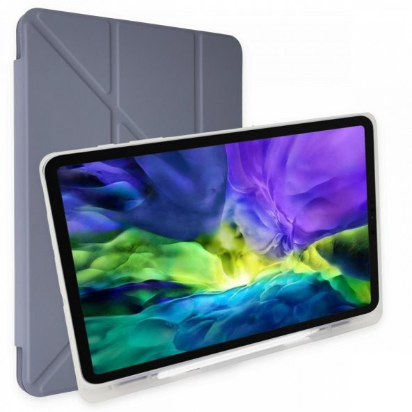 iPad Air 2 9.7 Kılıf Kalemlikli Mars Tablet Kılıfı - Lila