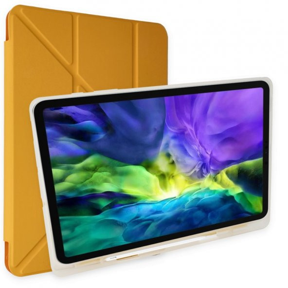 iPad Air 2 9.7 Kılıf Kalemlikli Mars Tablet Kılıfı - Sarı
