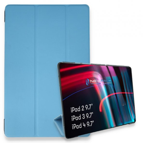 iPad 2 9.7 Kılıf Tablet Smart Kılıf - Mavi