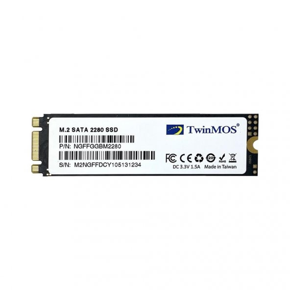 TwinMOS 256GB M.2 2280 SATA3 SSD 580Mb-550Mb/s (NGFFEGBM2280) - 2