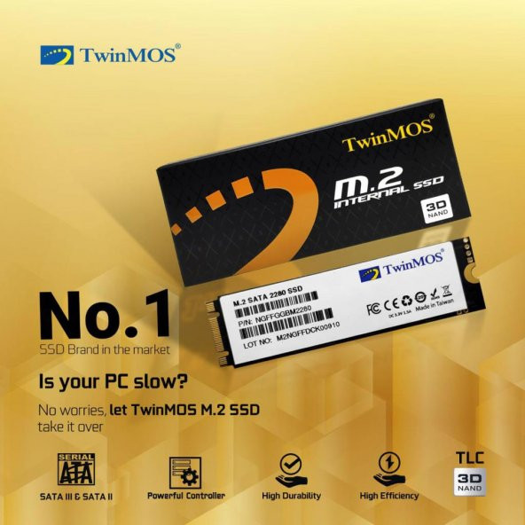TwinMOS 256GB M.2 2280 SATA3 SSD 580Mb-550Mb/s (NGFFEGBM2280) - 5