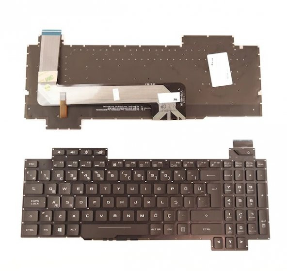 Asus Rog GL703GS GL703VD GL703GS-71250W Klavyesi Siyah TR ışıklı