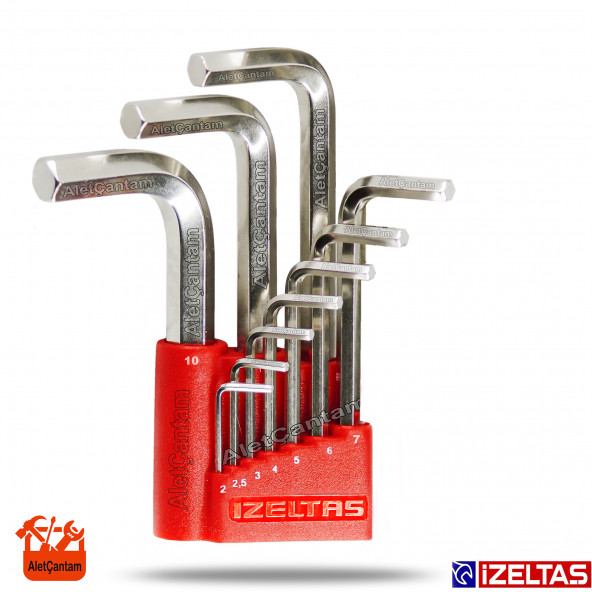 İzeltaş Alyan Anahtar Seti Allen Takımı 10 Parça
