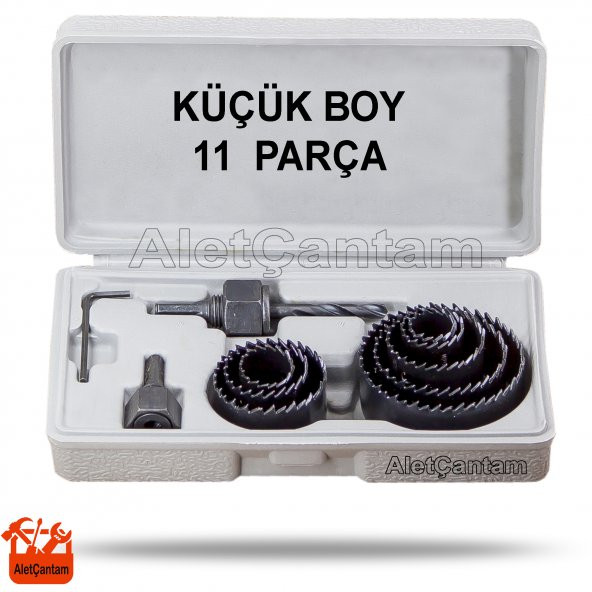 Aletçantam Matkap Ahşap Panç Seti Sunta Delik Açma Takımı Küçük Boy 11 Parça 19 - 64 MM Arası 8 Testere - 2