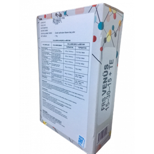 FRS Venüs 15.30.15 + TE NPK Gübresi Harmanlanmış 1 kg (Çiçek ve Bitki Orkide Besini) Meyve Sebze - 5