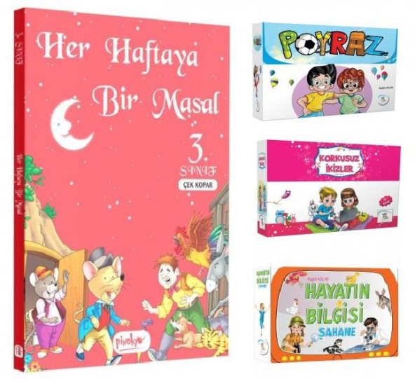5 Renk 3. Sınıf  Poyraz  +  Şahane + Korkusuz İkizler + Her Haftaya Bir Masal (31 Kitap)