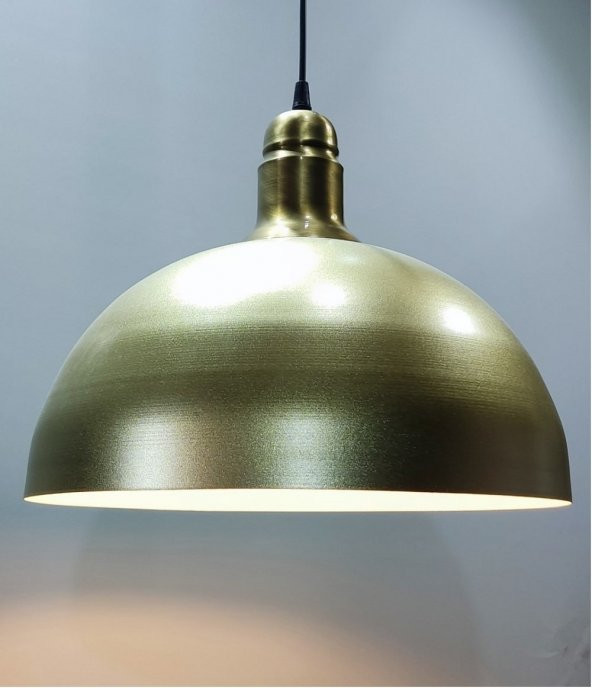 MYLİGHTS  MAT GOLD METAL  40CM RETRO RUSTİK AVİZE ESKİTME ASKILI