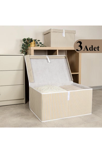 3 Adet Çok Amaçlı Düzenleyici Kutu Mega Kahverengi ürün görseli