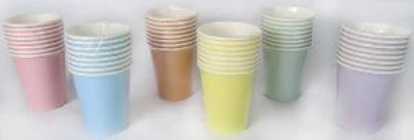 BARDAK KARTON MAKARON VANİLYA SARI 8 OZ 8 ADET - 2