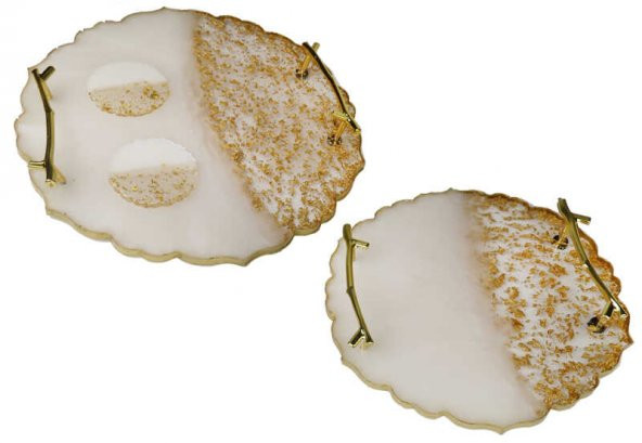 TEPSİ DAMAT KAHVESİ ve NİŞAN İÇİN SET EPOKSİ 2 ADET