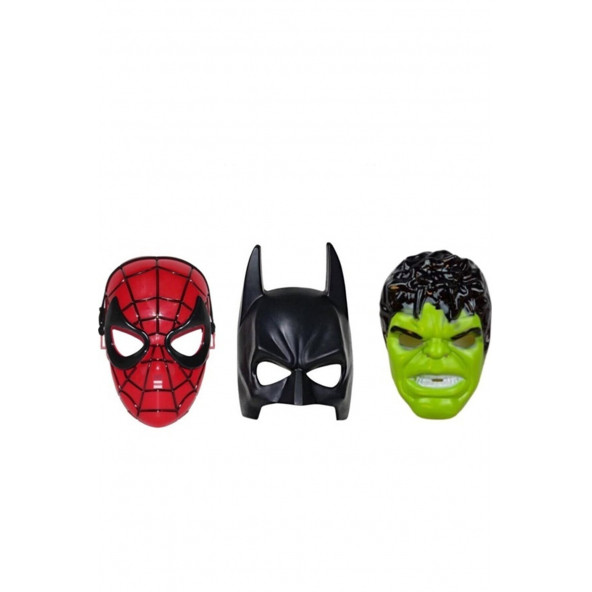 Spiderman Örümcek Adam Batman Hulk Maske 3 lü