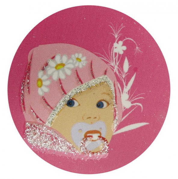 STİCKER BEBEK PAPATYALI PEMBE PK:50-KL:100 ürün görseli
