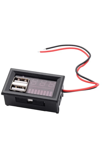 Dijital Akü Ölçer- Çift USB 12V-5V Dönüştürücü - Resim 3