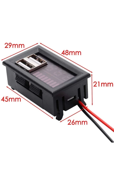 Dijital Akü Ölçer- Çift USB 12V-5V Dönüştürücü - Resim 7