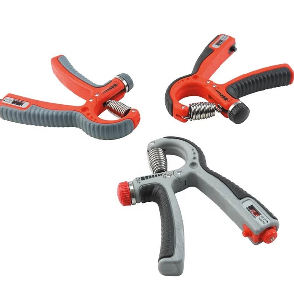 Sertlik Ayarlanabilir 5-60kg Direnç Sayaçlı El Egzersiz Yayı Kırmızı Kırmızı - 2